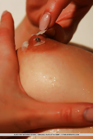 Czech brunette Alice E Dripping Wax all over her Naked Body