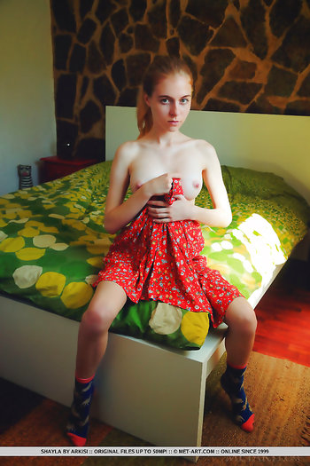 Shayla Flaunts Her Nubile Body As She Unwraps On The Bed