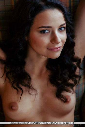 Raven Haired Shaved Black-haired Ardelia A With Pointy Breasts