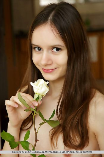 Eiby Shine wearing lace thongs exposes her skinny body
